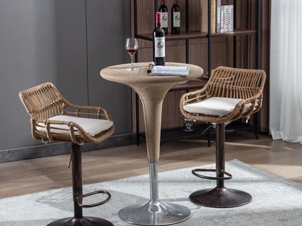 Modern Swivel Bar Stools Adjustable Counter Chairs With Footrest (Set of 2)