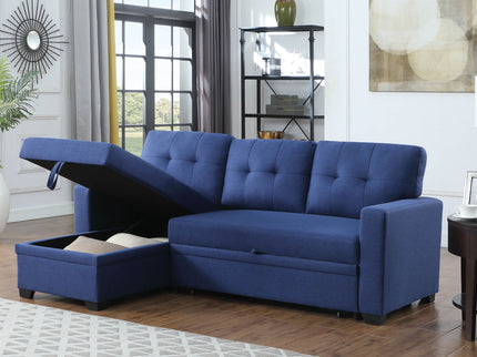 Upholstered Pull Out Sectional Sofa With Chaise