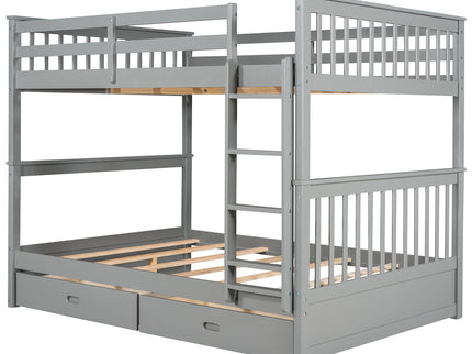 Bunk Bed With Ladders And 2 Storage Drawers