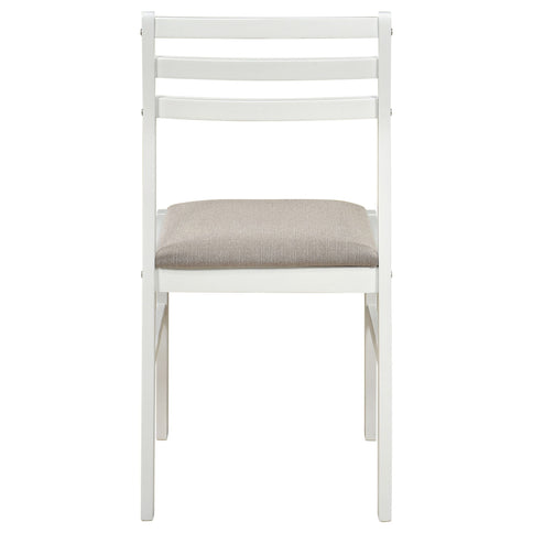 Cliff - 3 Piece Round Drop Leaf Dining Table Set With Ladderback Chairs - White