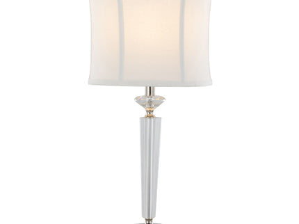 Diamond - Torch Contemporary Crystal Table Lamp (Set of 2) - Clear / Off White / Polished Nickel