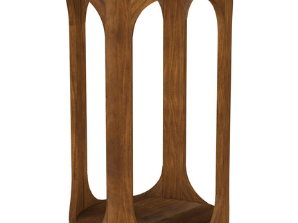 Eaton - Round Side Table - Brown / White