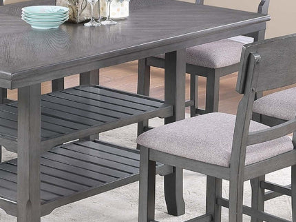 Dining Table 2 Shelves, Counter Height For Dining Room - Gray
