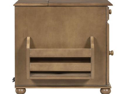 Vintage Flip Top Side Table With USB Ports