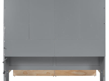 Daybed With Glass Door Storage Cabinets, Built In LED Lighting And Shelves