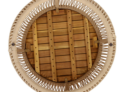 Round Side Table With Rope Frame