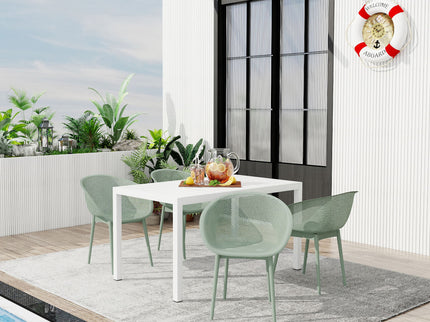4 Pack Lounge Chair Set With Long Table