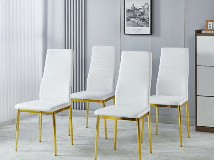 Dining Chair (Set of 4) - Gold / White