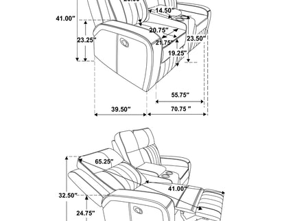 Forrest - 2 Piece Motion Reclining Sofa Set - Gray