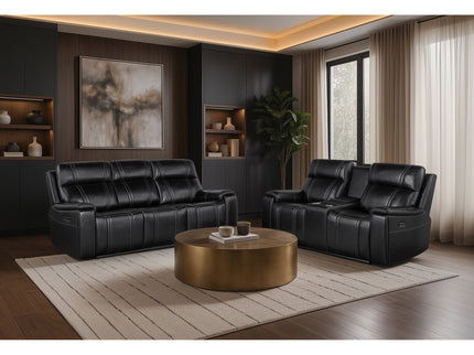 Gary - Power Reclining Loveseat With Cooler In Center Console - Black