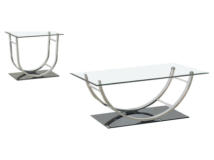 Garrett - 2 Piece Coffee Table Set - Chrome