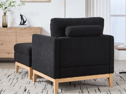 Oversized 360 Degree Swivel Barrel Accent Chair And Ottoman Set With Storage