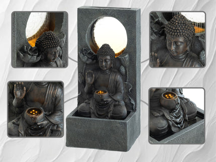 Zen - Outdoor Buddha Waterfall Fountain - Black