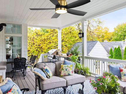 Flush Mount Ceiling Fan With LED Light 22W And Remote Control Blades / Body, DC Motor