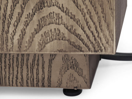 Wellington Square Iron Fire Pit With Wood Pattern Design And 50, 000 Btu Output
