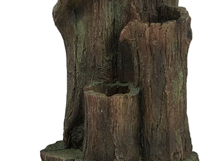 Rustic Decorative Tree Trunk 5 Tier Water Fountain, With Light And Pump, For Indoor And Outdoor - Brown