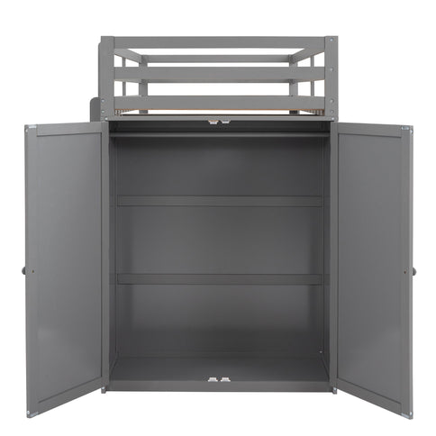 Loft Bed With Drawers, Desk, And Wardrobe