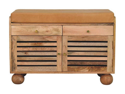 Shutter Shoe Rack With 2 Drawers - Beige
