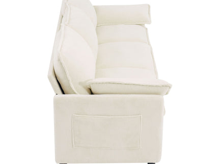 Modern 3 Seater Sofa With Side Storage Pockets For Living Room