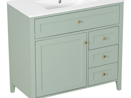 Bathroom Vanity With Sink, Cabinet With 3 Drawers And Adjustable Shelf