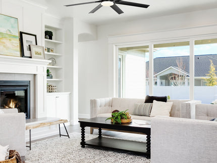 52" Smart Ceiling Fan With 8 Blades, Voice Remote Control, 6 Wind Speeds, LED Light - Black