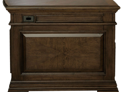 Stigham - 7 Drawer Executive Desk With Lockable File Cabinets - Oak