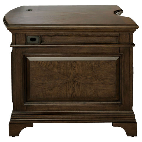 Stigham - 7 Drawer Executive Desk With Lockable File Cabinets - Oak