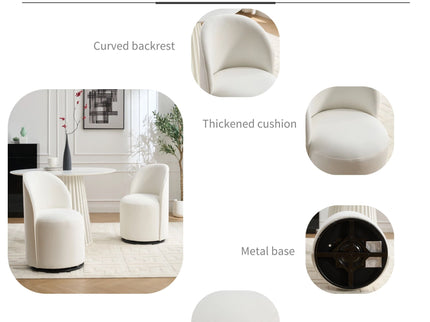 360 Degree Swivel Armless Dining Barrel Chair