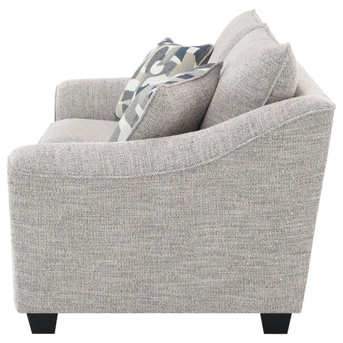 Lido - Upholstered Loveseat With Tapering Block Legs - Light Gray