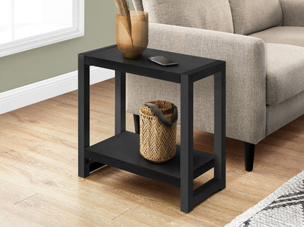 Accent Side Table, Narrow, Small, 2 Tier, Contemporary And Modern