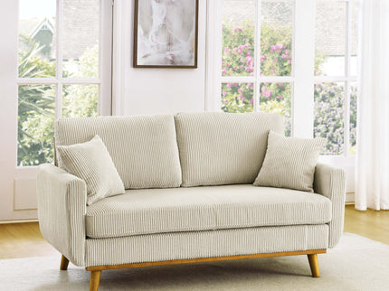 Upholstered Loveseat With Arms And Pillows