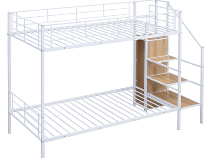 Bunk Bed With Lateral Storage Ladder And Wardrobe