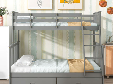 Bunk Bed With Ladder, And Safety Guard Rails