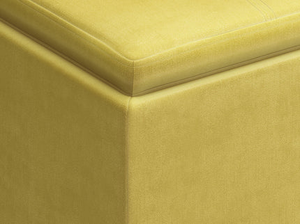 Rockwood - Upholstered Cube Storage Ottoman With Tray