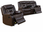 Dark Brown / Manual / 2 Pc. Loveseat, Chair