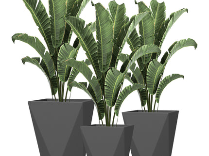 Outsunny - 18", 15.25", 11.75" Tall Planters (Set of 3), Indoor Outdoor Planters With Drainage Holes, Stackable Flower Pots For Garden, Patio, Balcony, Front Door - Gray