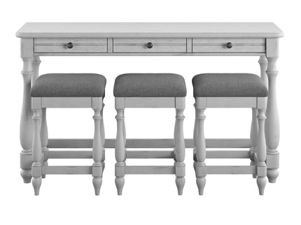 Sofa Table With 3 Stools - Gray
