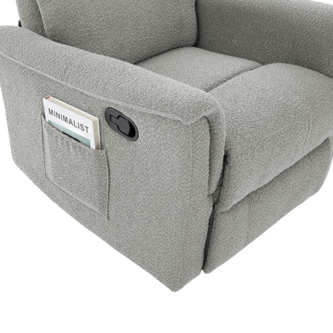 Manual Recliner Chair With 8 Point Massage And Swivel Function