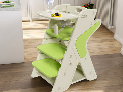 Multifunctional Growing Up Dining Chair With Adjustable Height And 5 Point Seat Belts