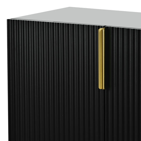 Modern Elegant 4 Door Sideboard Metal Handle Buffet Cabinet For Dining Room, Living Room, Bedroom, Hallway