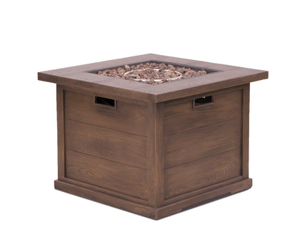 Outdoor Patio Square Gas Burning Mgo Fire Pit, Tank Inside, 40000 Btu
