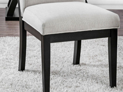2 Tone Chairs With Tapered Legs (Set of 2) - Beige / Black / Black