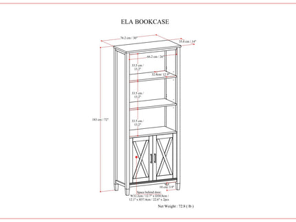 Ela - Bookcase - Smoky Brown