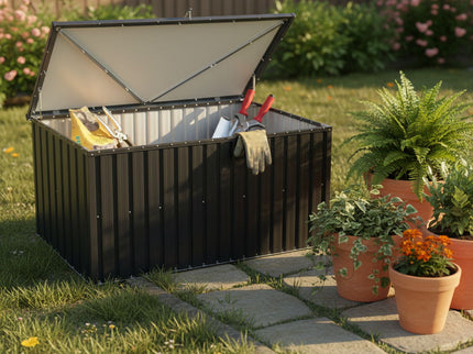Out Door Metal Storage Box Store Medium - Black