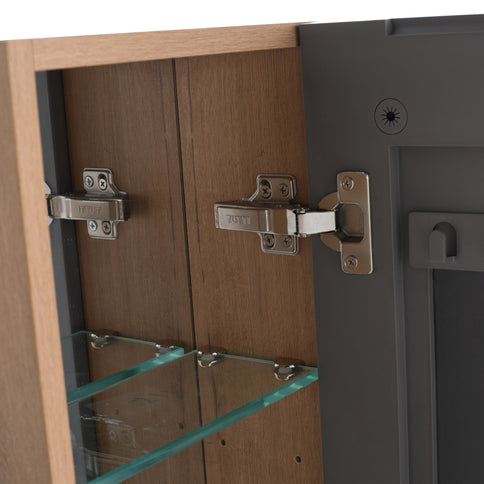 Wall Mounted Bathroom Cabinet With Adjustable Shelves, Storage For Vanity - Imitative Oak