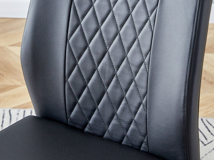 Modern Dining Chairs With Padded Seat, Metal Legs