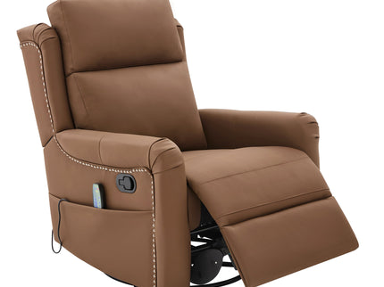 Manual Recliner Swivel Rocking Chair With 8 Point Massage And Heating