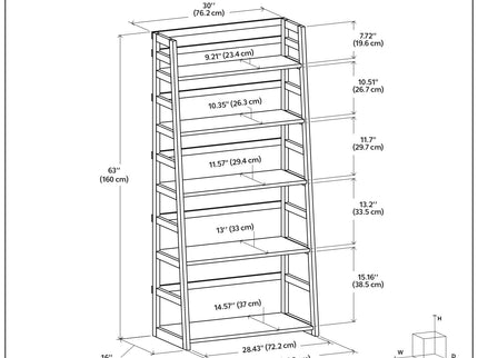 Acadian - Handcrafted Ladder Shelf Bookcase