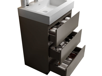 Alice - Bathroom Vanity With Sink, Large Storage Freestanding Bathroom Vanity For Modern Bathroom, One-Piece Sink Basin Without Drain And Faucet