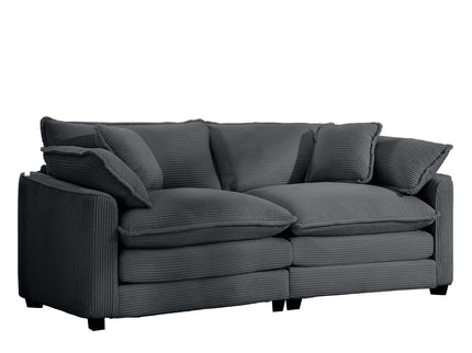 Modern 2 Seater With 4 Pillows, Upholstered Deep Seating Loveseat